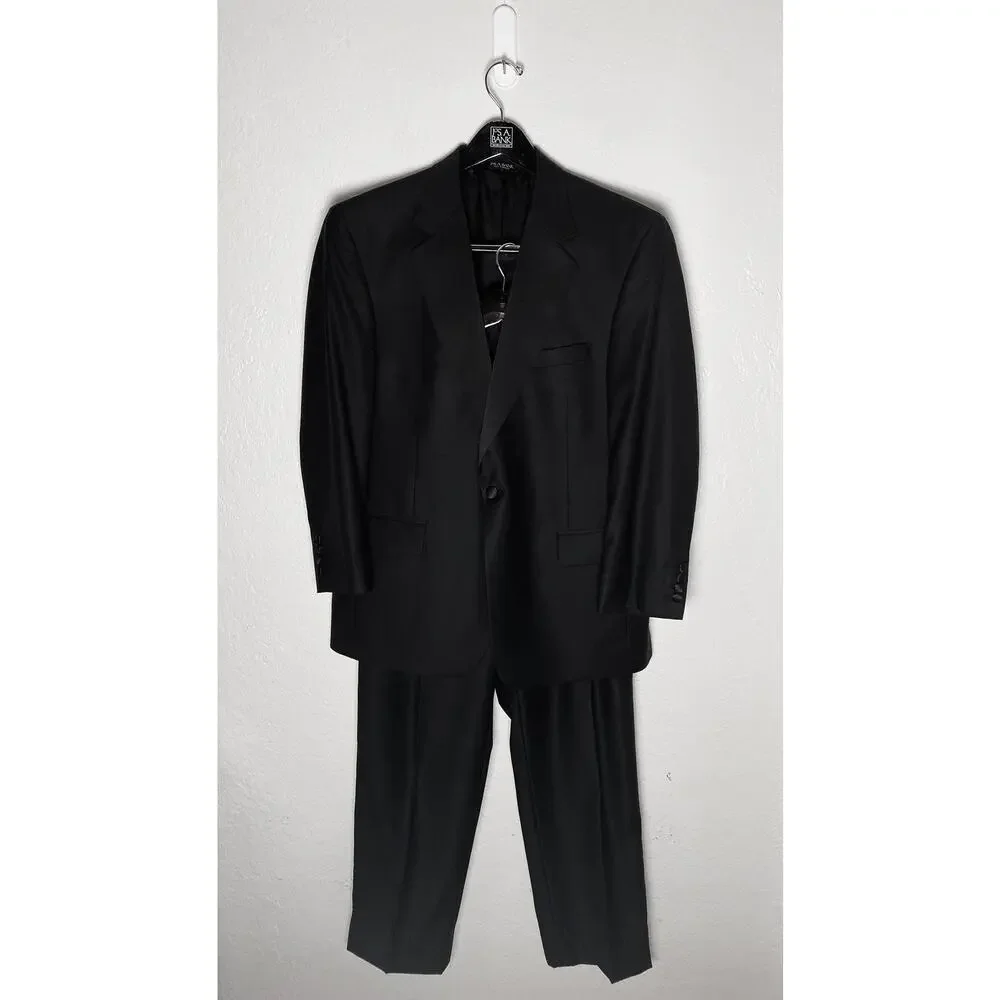 Jos. A. Bank Men's Signature Collection Tuxedo 2 Piece Black‎ Formal Classic